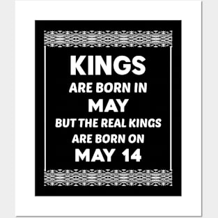 Birthday King White May 14 14th Posters and Art